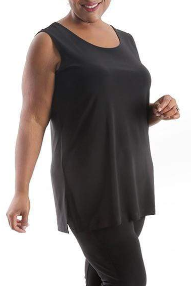 Tops Vikki Vi Jersey Black Sleeveless Shell Tunic