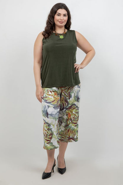 Tops Vikki Vi Silky Classic Olive Tank