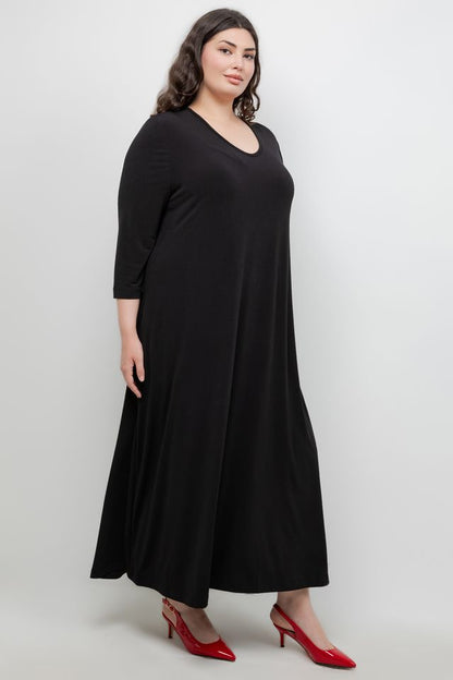 Dresses Vikki Vi Jersey Black V Neck Pocket Dress