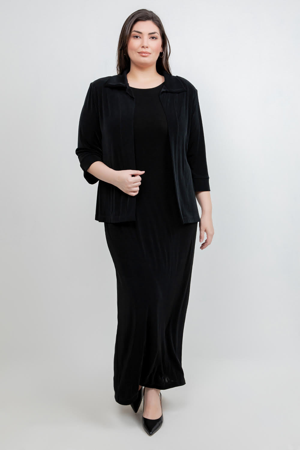 Jackets Vikki Vi Classic Black Tab Collar Jacket