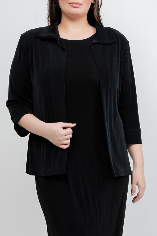 Jackets Vikki Vi Classic Black Tab Collar Jacket