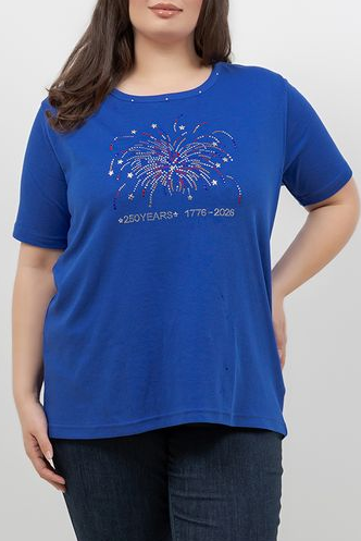 Tops Fireworks Round Neck Top