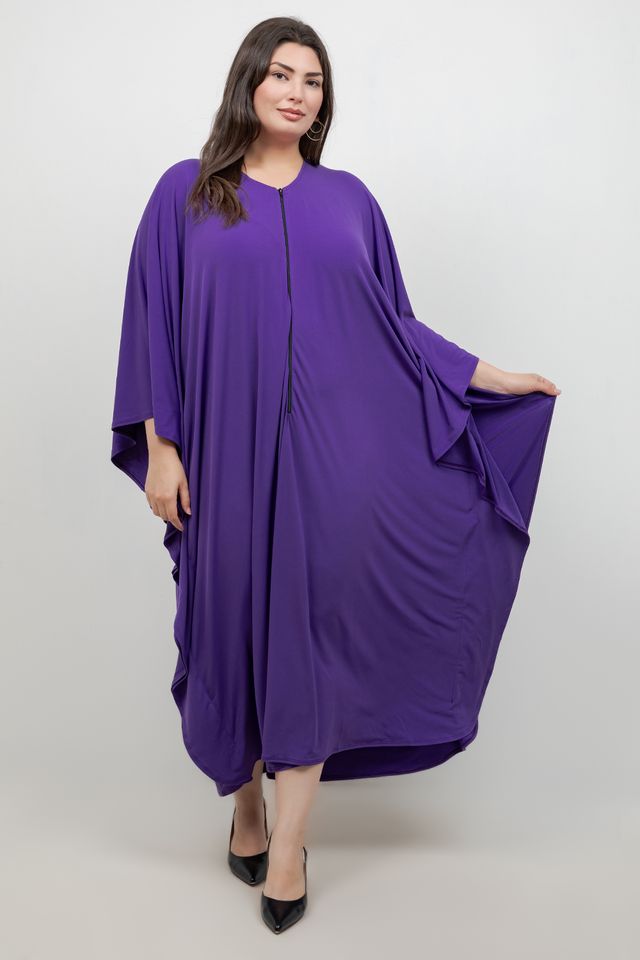 Dresses Vikki Vi Jersey Iris Purple Zip Front Caftan