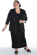 Vikki Vi Velvet Burnout Geo 3/4 Sleeve Kimono Jacket