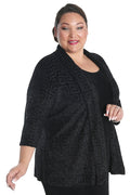 Vikki Vi Velvet Burnout Geo 3/4 Sleeve Kimono Jacket
