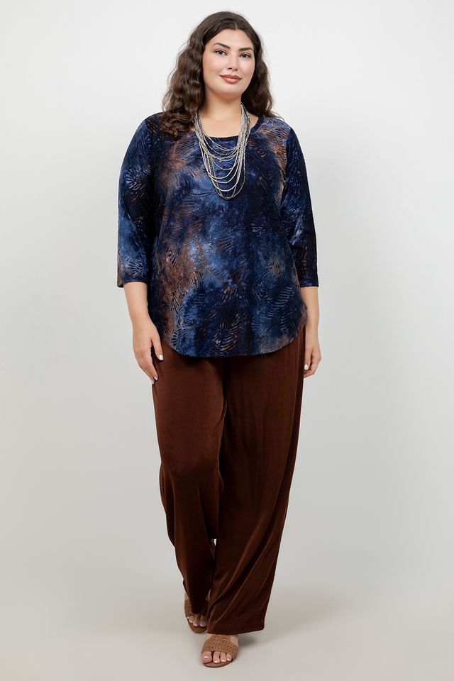Karen Kane 3/4 Sleeve Leaf Tunic
