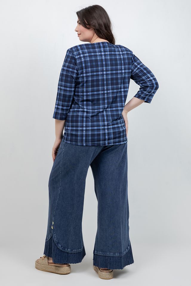 Jackets Vikki Vi Jersey Urban Plaid 3/4 Sleeve Cardigan