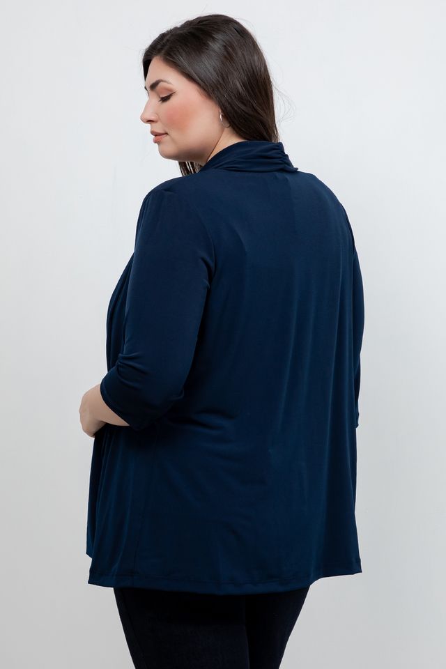 Jackets Vikki Vi Jersey Navy 3/4 Sleeve Kimono Jacket