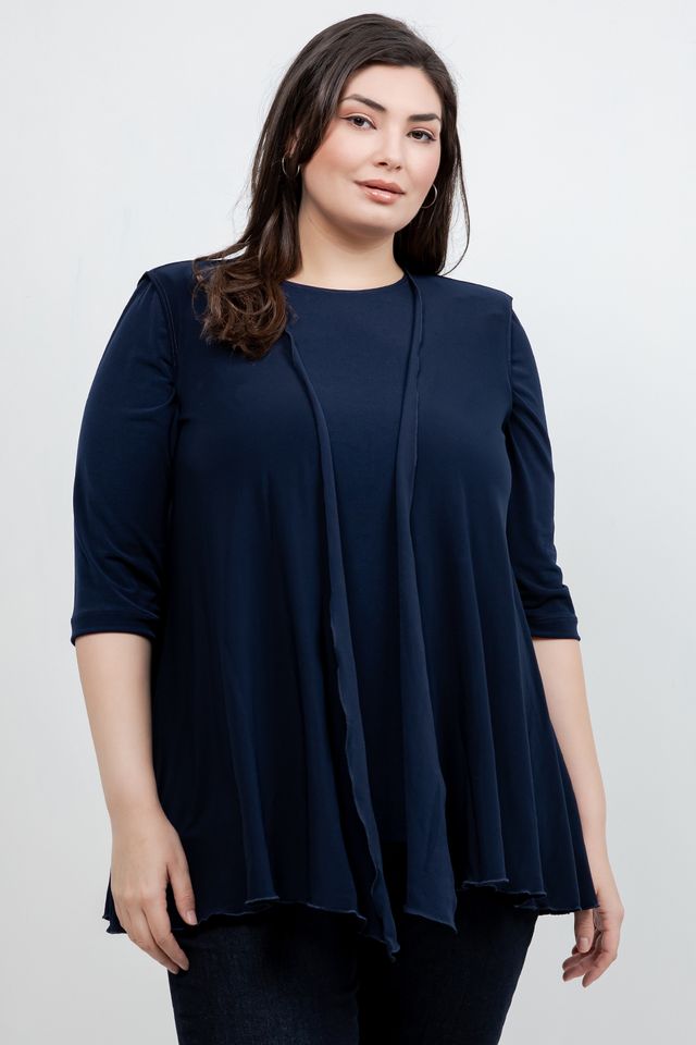 Jackets Vikki Vi Navy Jersey Swing Vest