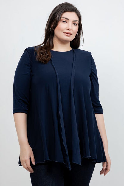 Jackets Vikki Vi Navy Jersey Swing Vest