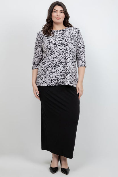 Tops Vikki Vi Jersey Dust Cheetah 3/4 Sleeve Top