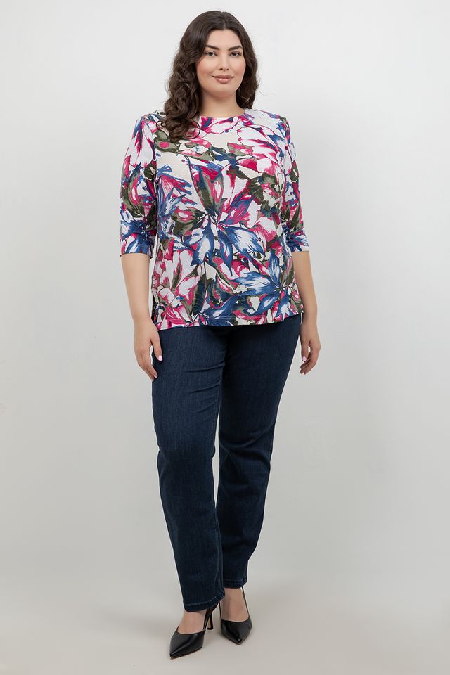 Vikki Vi Jersey Georgia Floral 3/4 Sleeve Top