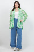 Jess and Jane Floral Green Mesh Jacket
