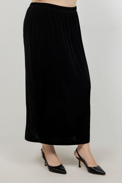 Vikki Vi Classic Black Straight Maxi Skirt