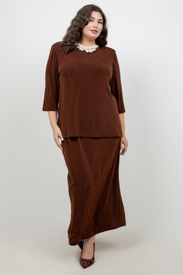 Vikki Vi Classic Bronze Straight Maxi Skirt