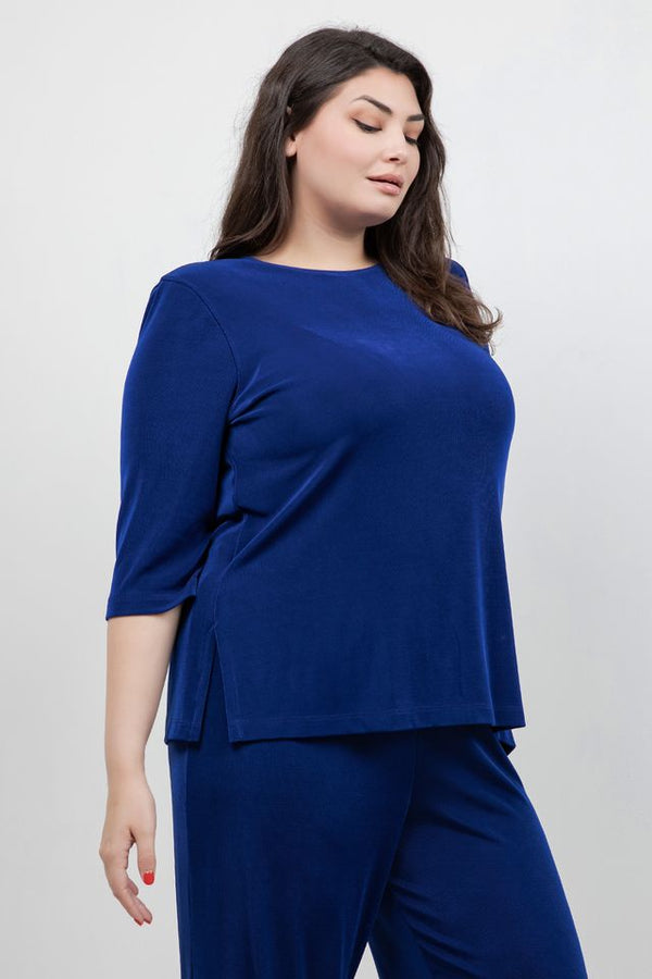 Tops Vikki Vi Classic Royal Blue 3/4 Sleeve Top