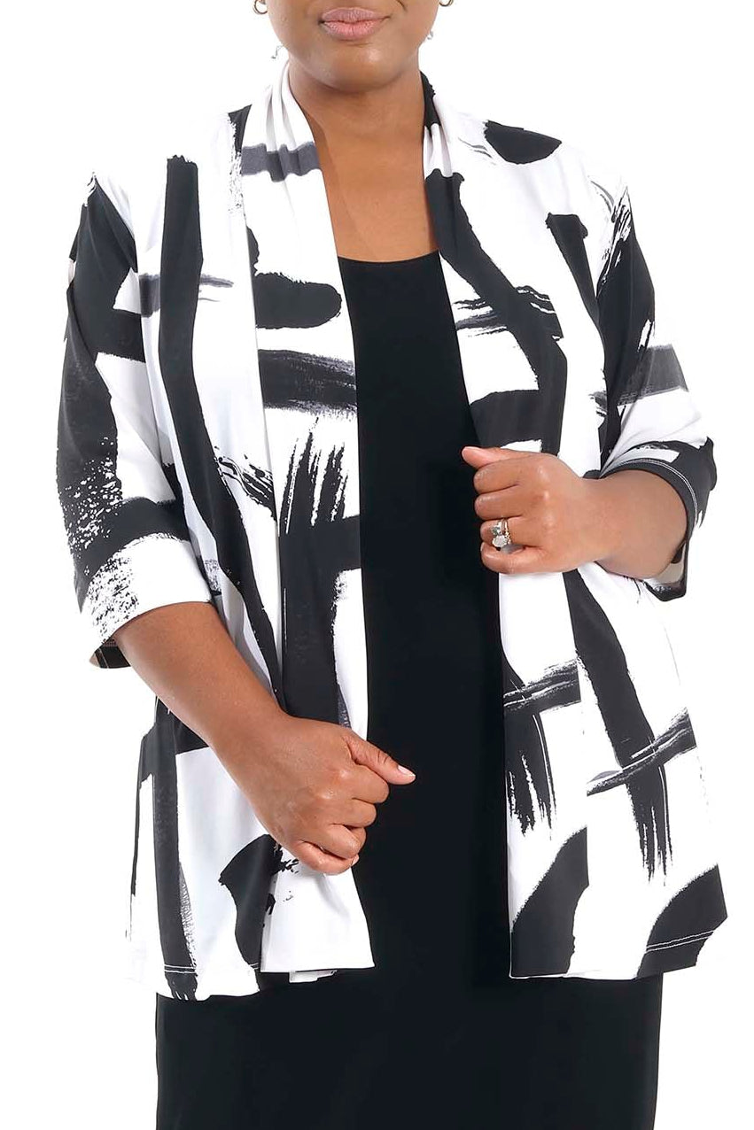 Jackets Vikki Vi Jersey Zen 3/4 Sleeve Kimono Jacket