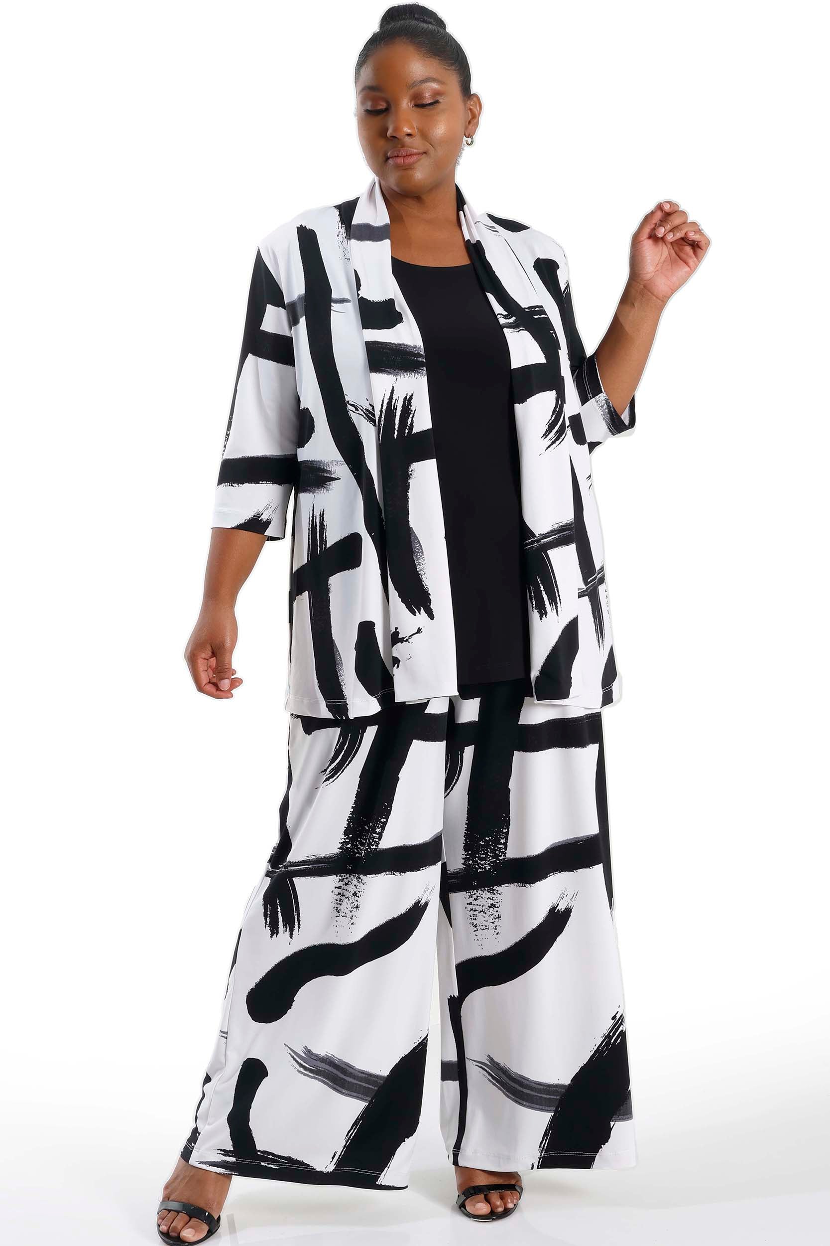 Jackets Vikki Vi Jersey Zen 3/4 Sleeve Kimono Jacket