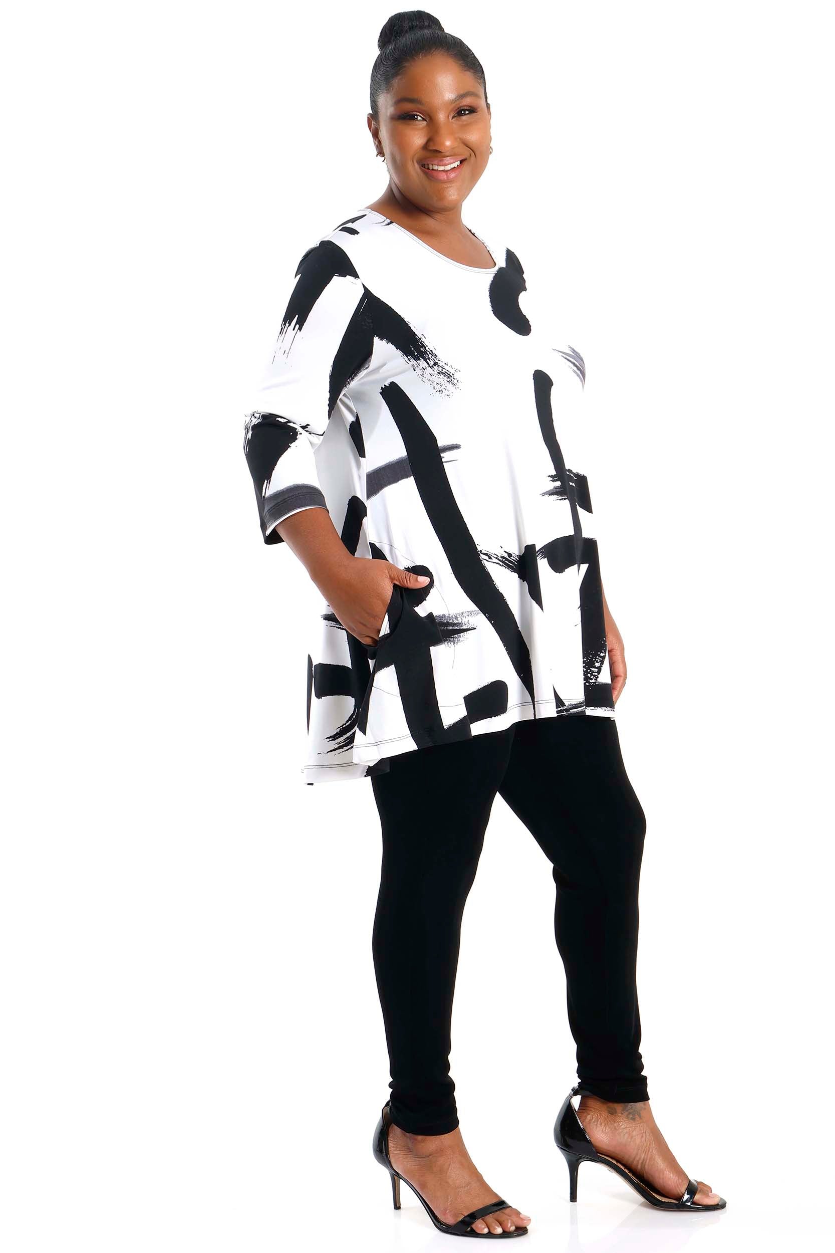 Tops Vikki Vi Jersey Zen Pocket Swing Tunic