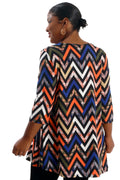 Vikki Vi Jersey Chevron 2 Pocket Swing Tunic