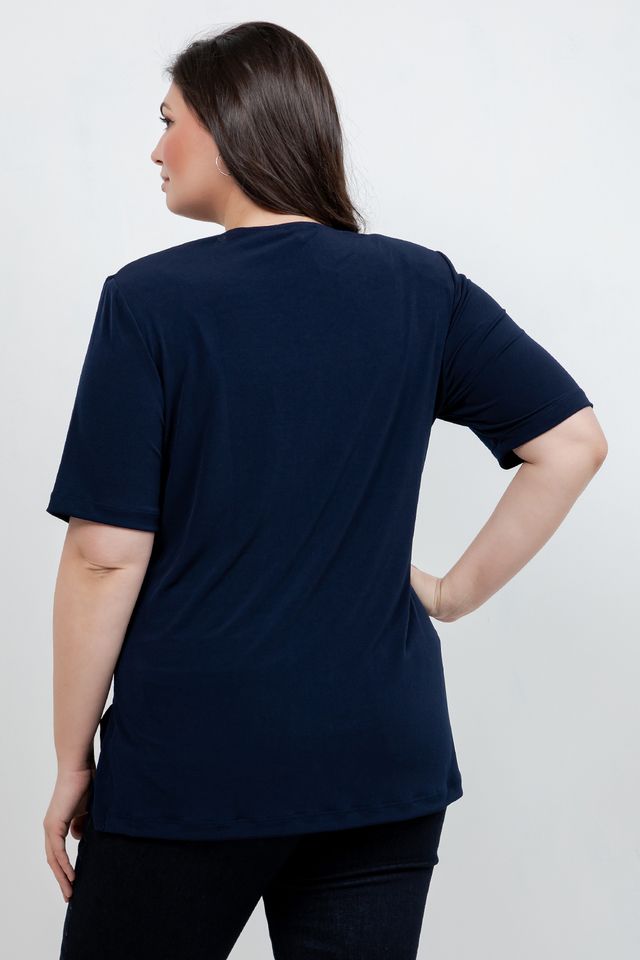Tops Vikki Vi Jersey Navy Short Sleeve Tunic