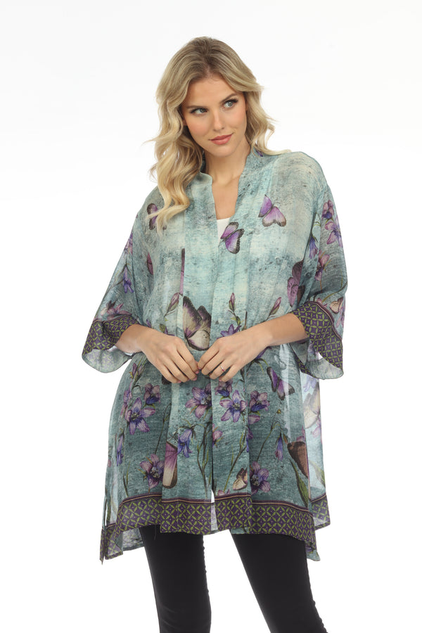 Citron Butterfly Flower Kimono Jacket