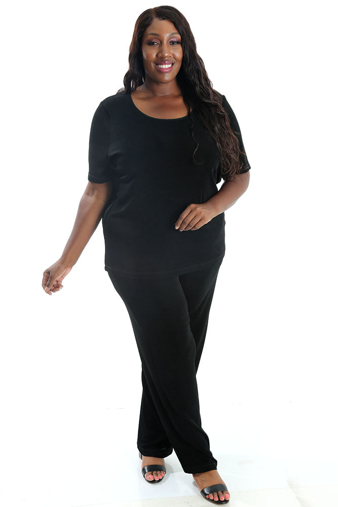Tops Vikki Vi Classic Black Short Sleeve Top