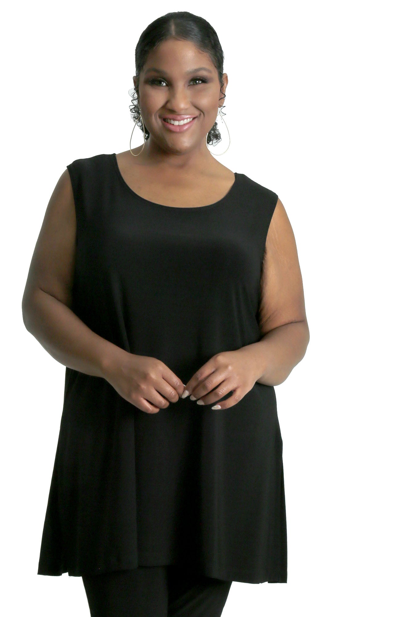 Tops Vikki Vi Jersey Black Maxi Tunic Tank