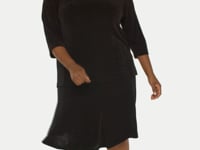 Vikki Vi Classic Black Deep Scoop Neck Top