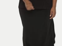 Vikki Vi Classic Black Side Slit Straight Maxi Skirt