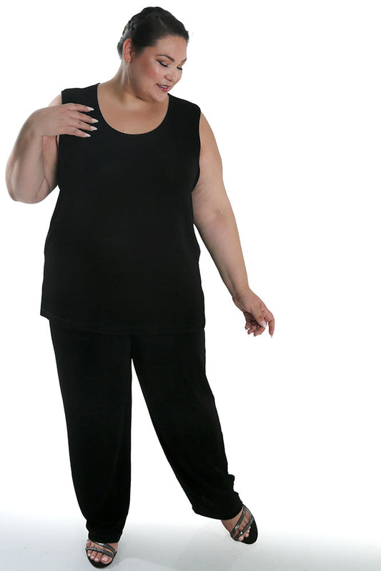 Tops Vikki Vi Classic Black Sleeveless Tunic