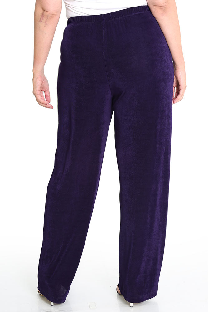 Pants Vikki Vi Classic Black Plum Pull on Pant