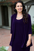 Vikki Vi Classic Black Plum 3/4 Sleeve Kimono Jacket