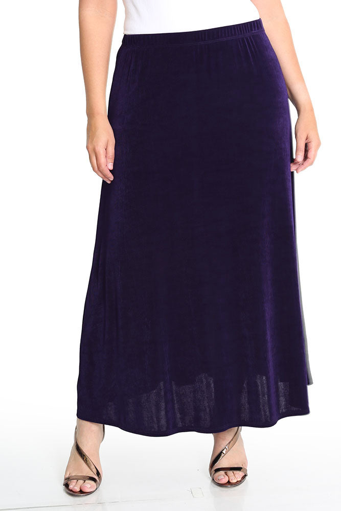 Skirts Vikki Vi Classic Black Plum A-Line Maxi Skirt