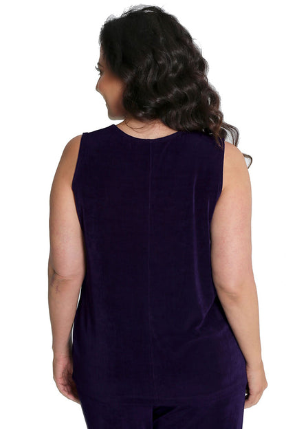 Tops Vikki Vi Classic Black Plum Tank