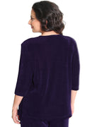 Vikki Vi Classic Black Plum 3/4 Sleeve Top