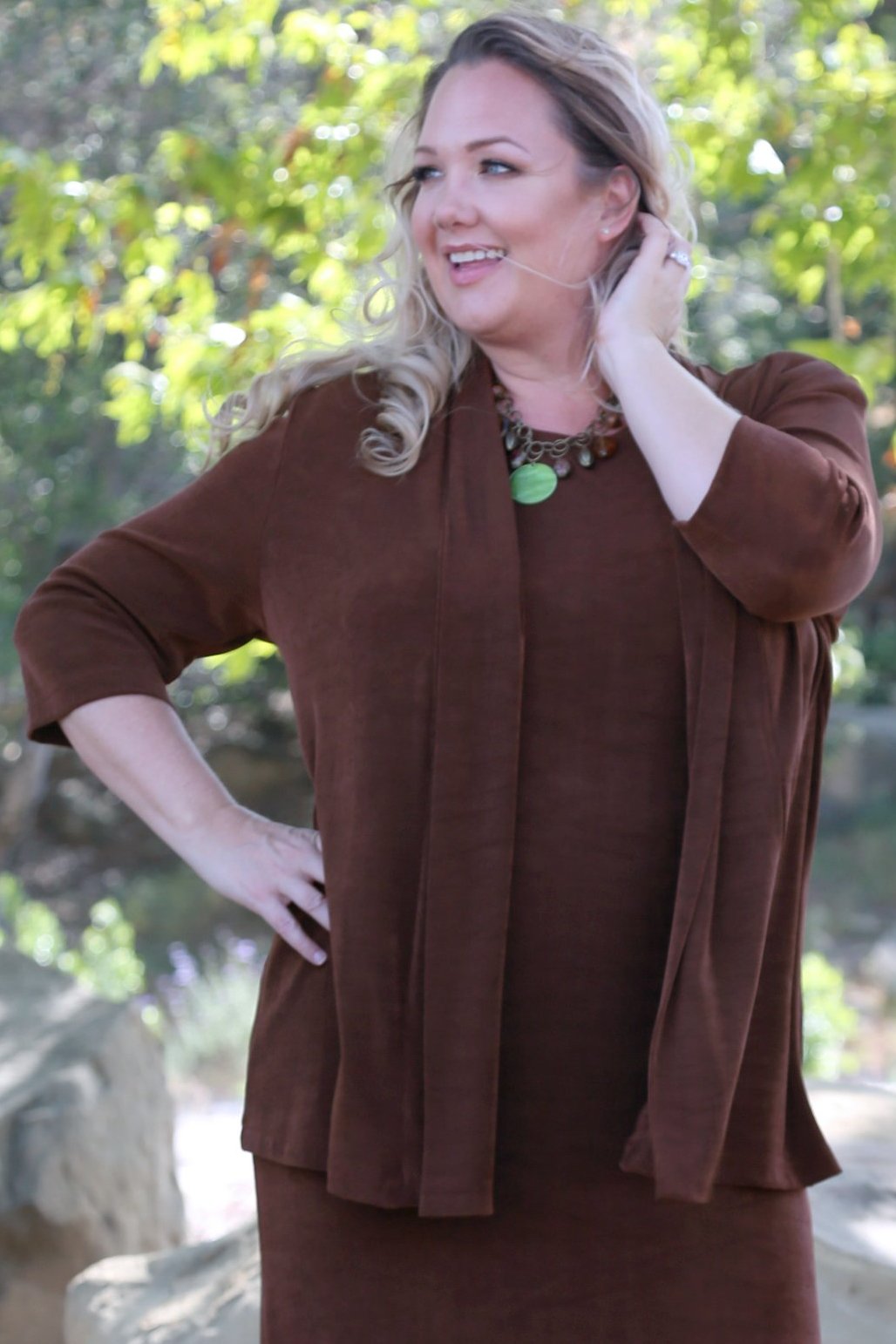 Jackets Vikki Vi Classic Bronze 3/4 Sleeve Kimono Jacket