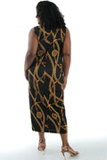 Vikki Vi Jersey Black Chain Maxi Tank Dress