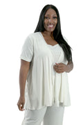 Vikki Vi Jersey Ivory Swing Vest