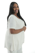 Vikki Vi Jersey Ivory Swing Vest