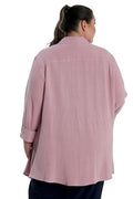 Vikki Vi Dusty Rose Linen Fit and Flare Blouse