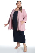 Vikki Vi Dusty Rose Linen Fit and Flare Blouse