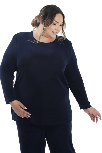 Tops Vikki Vi Classic Navy Long Sleeve Tunic