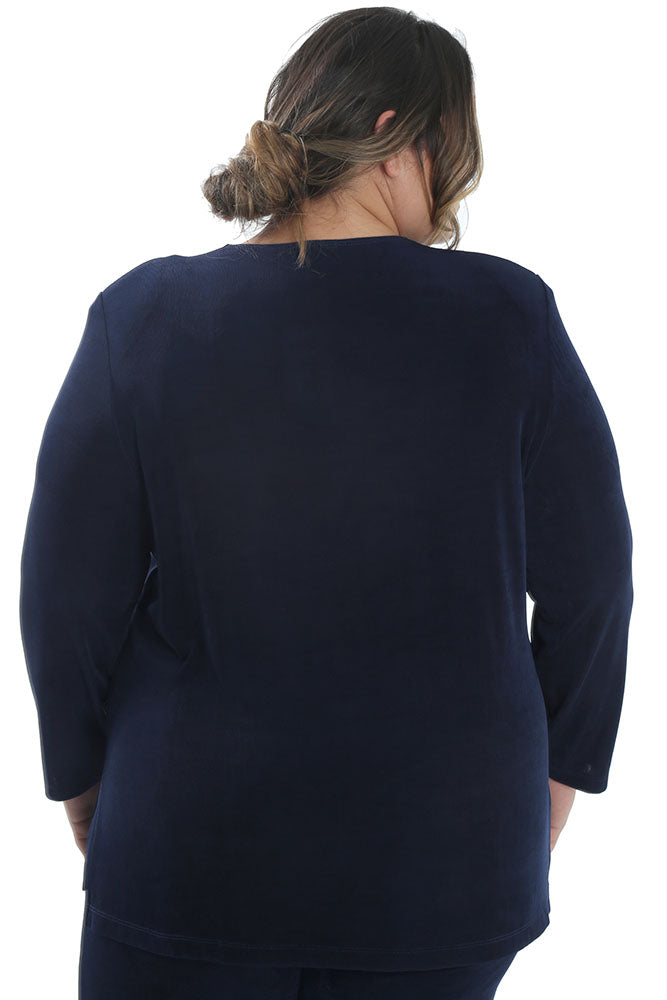 Tops Vikki Vi Classic Navy Long Sleeve Tunic