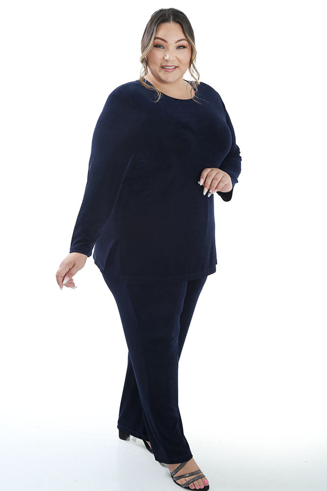 Tops Vikki Vi Classic Navy Long Sleeve Tunic