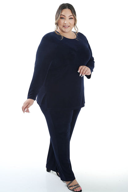 Tops Vikki Vi Classic Navy Long Sleeve Tunic