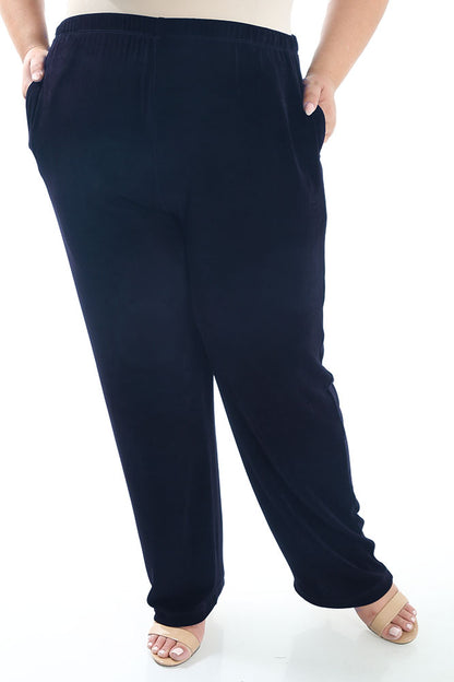 Pants Vikki Vi Classic Navy Petite Pull on Pant with Pockets