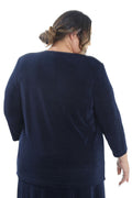 Vikki Vi Classic Navy 3/4 Sleeve Cardigan