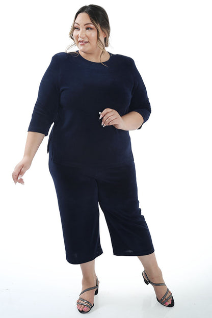 Pants Vikki Vi Classic Navy Crop Pant