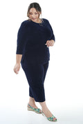 Vikki Vi Classic Navy 3/4 Sleeve Top